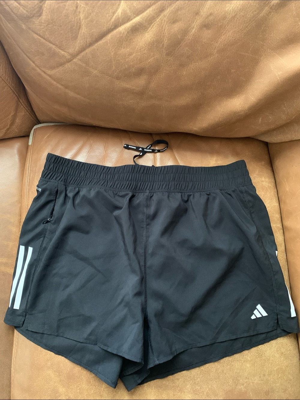 adidas Black Running Shorts with White Accents